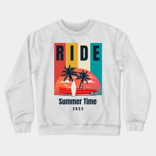 Red Yellow Green Retro Summer Time T-Shirt Crewneck Sweatshirt